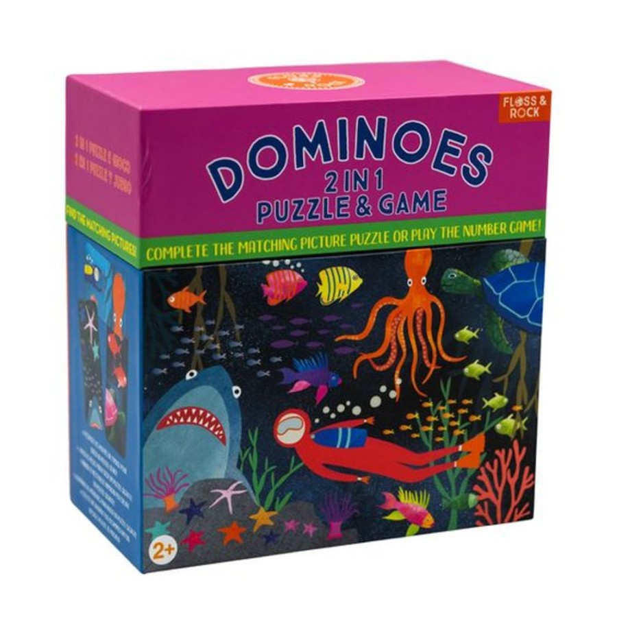 Kid FLOSS & ROCK Toys | Floss & Rock- Deep Sea Reversible Dominoes