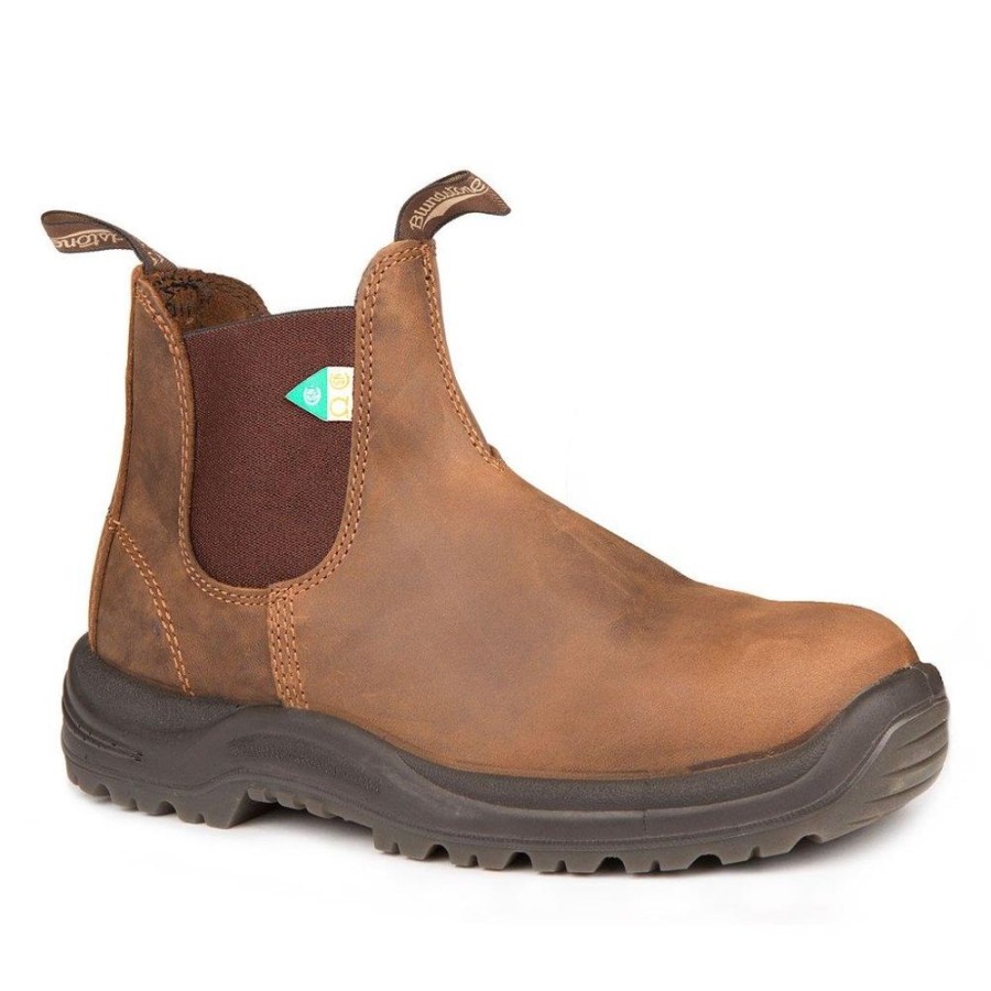 Men BLUNDSTONE Work Boots | Blundstone- Men'S 164- Work & Safety Boot Crazy Horse Brown Dark Brown