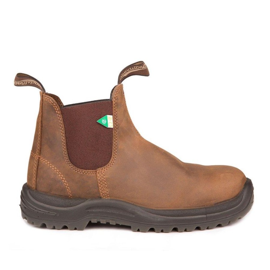 Men BLUNDSTONE Work Boots | Blundstone- Men'S 164- Work & Safety Boot Crazy Horse Brown Dark Brown