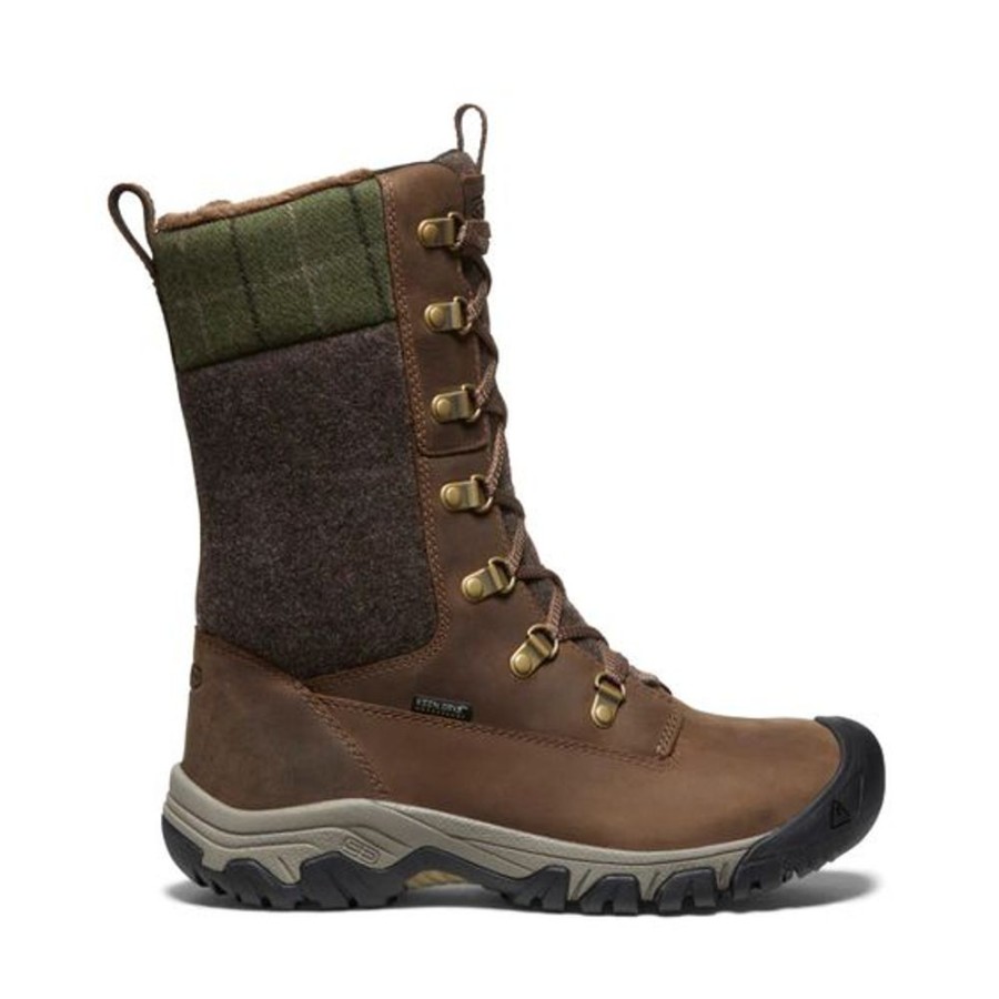 Women KEEN Casual Footwear | Keen- Women'S Greta Tall Winter Boot Dk Earth-Green Plaid