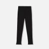 Kid DEUXPARDEUX Bottoms | Deux Par Deux- Kids Ridded Black Leggings Black Iris