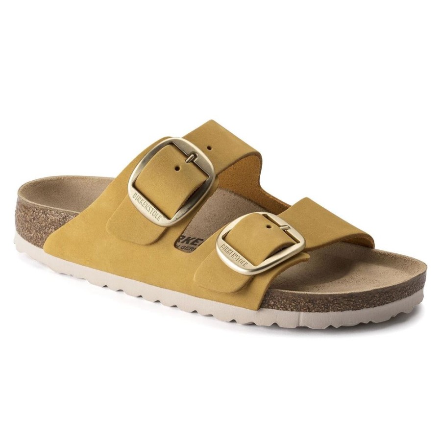 Women BIRKENSTOCK Casual Footwear | Birkenstock- Women'S Arizona Big Buckle Nubuck Leather Sandal Yellow