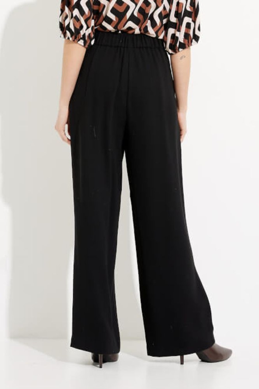 Women JOSEPH RIBKOFF Bottoms | Joseph Ribkoff- Women'S Wide Leg Cropped Pant Black