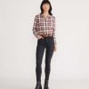 Women HATLEY Tops | Hatley- Women'S Heritage Flannel Shirt Cream Plaid