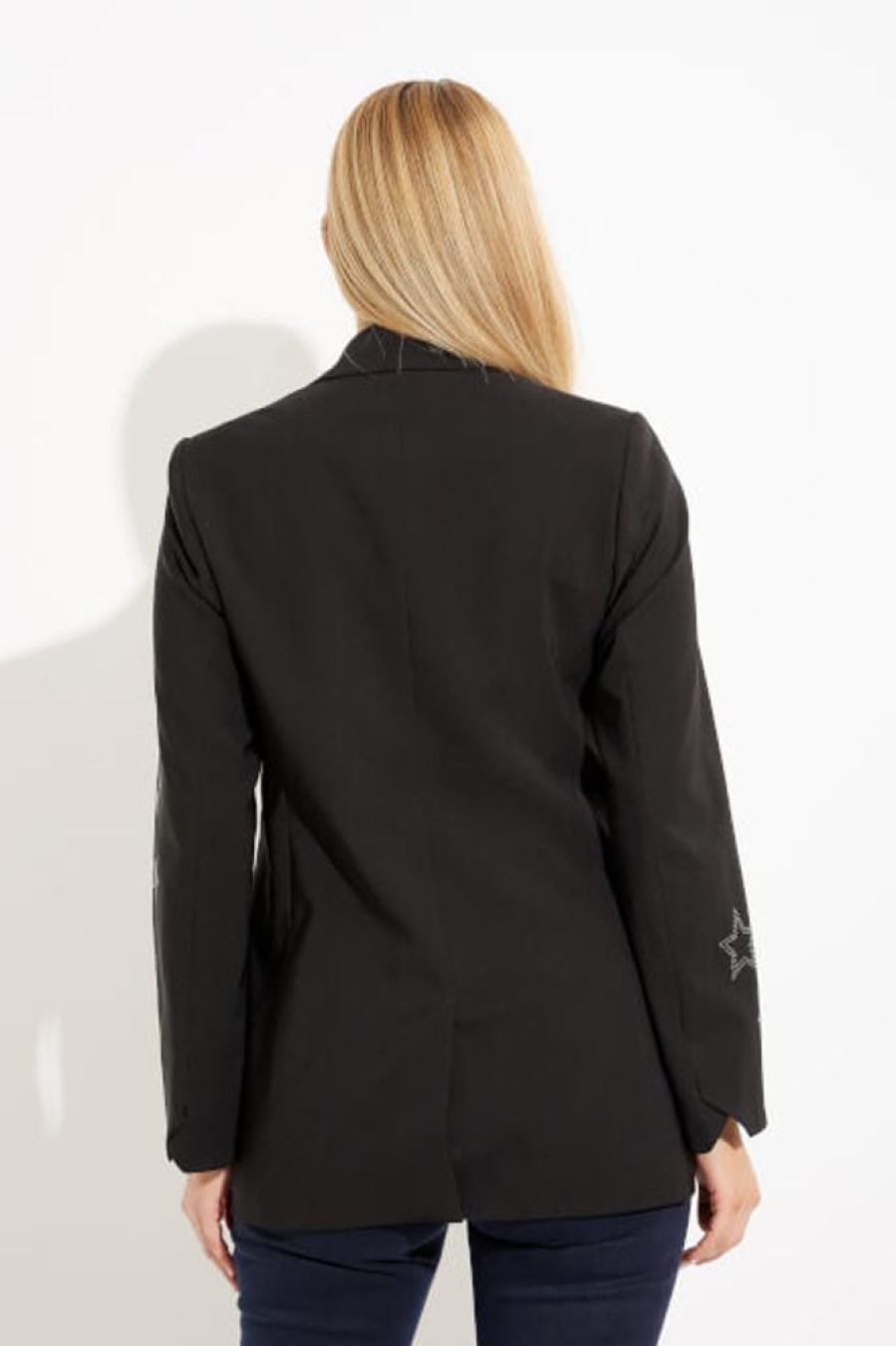 Women JOSEPH RIBKOFF Coats & Jackets | Joseph Ribkoff- Women'S Star Detail Blazer Black