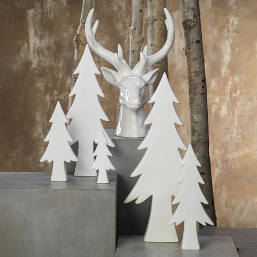 Cottage Kitchen SCHAUBEN & CO Decor | Zodax- Matte White Decorative Tree-Large