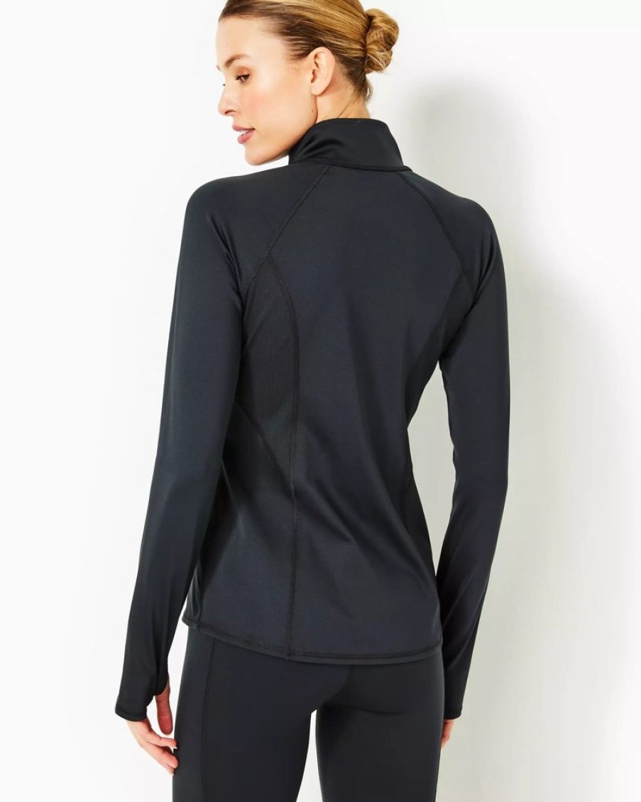 Women LILLY PULITZER Activewear | Lilly Pultizer- Upf 50+ Luxletic Tennison Jacket Black