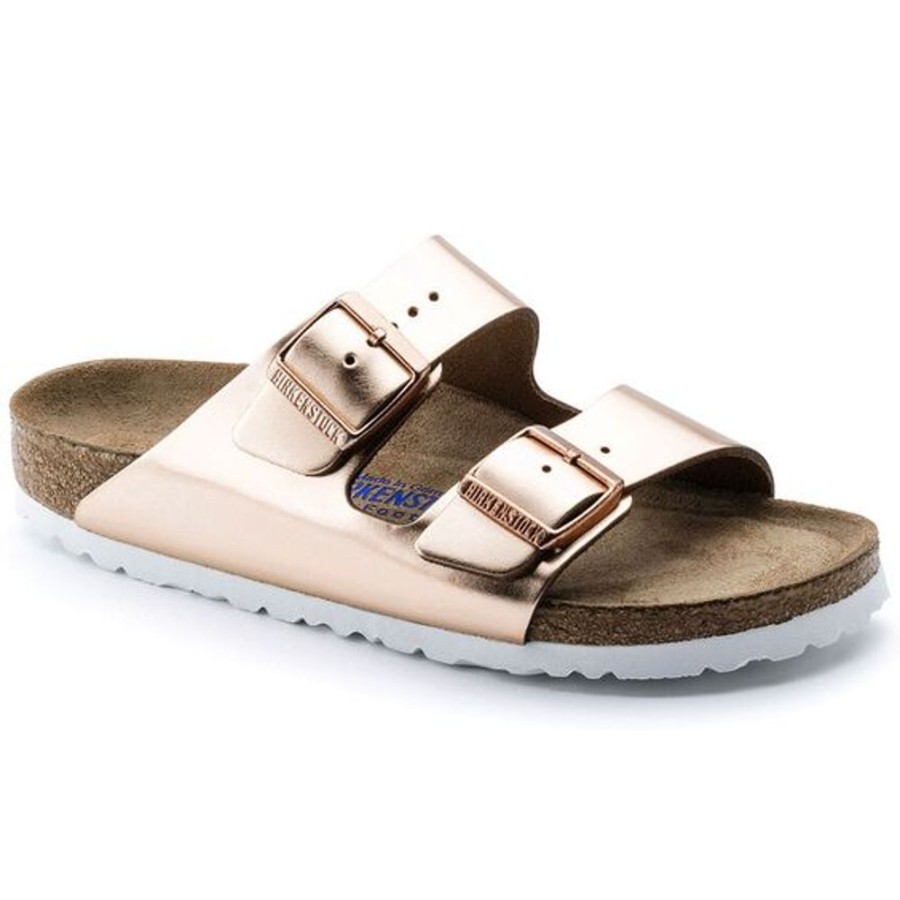 Women BIRKENSTOCK Sandals | Birkenstock- Women'S Arizona Metallic High Shine Sandal Copper