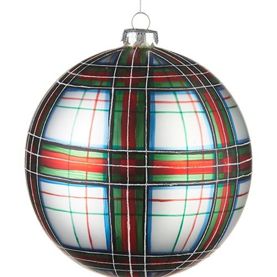 Cottage Kitchen RAZ IMPORTS Decor | Raz Import- Plaid Ball Ornament