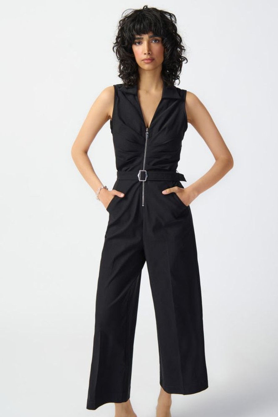 Women JOSEPH RIBKOFF Dresses | Joseph Ribkoff- Sleeveless Zip Front Jumpsuit