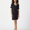 Women JOSEPH RIBKOFF Dresses | Joseph Ribkoff- Bow Detail Dress Blk-Offwhite