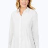 Women FOXCROFT Tops | Foxcroft- Cici Essential Pinpoint Non-Iron Tunic White