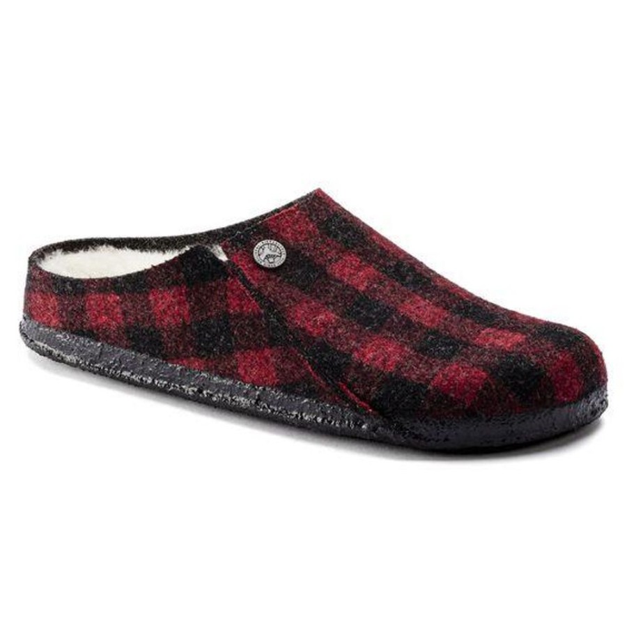 Women BIRKENSTOCK Casual Footwear | Birkenstock- Women'S Zermatt Sherling Shoe Red Plaid