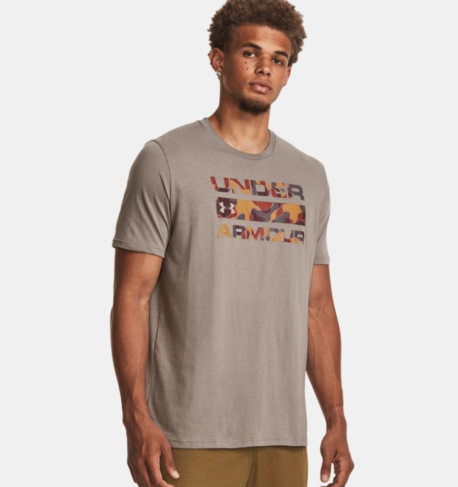 Men UNDER ARMOUR Tops | Under Armour- Men'S Ua Stacked Logo Fill T-Shirt Brown