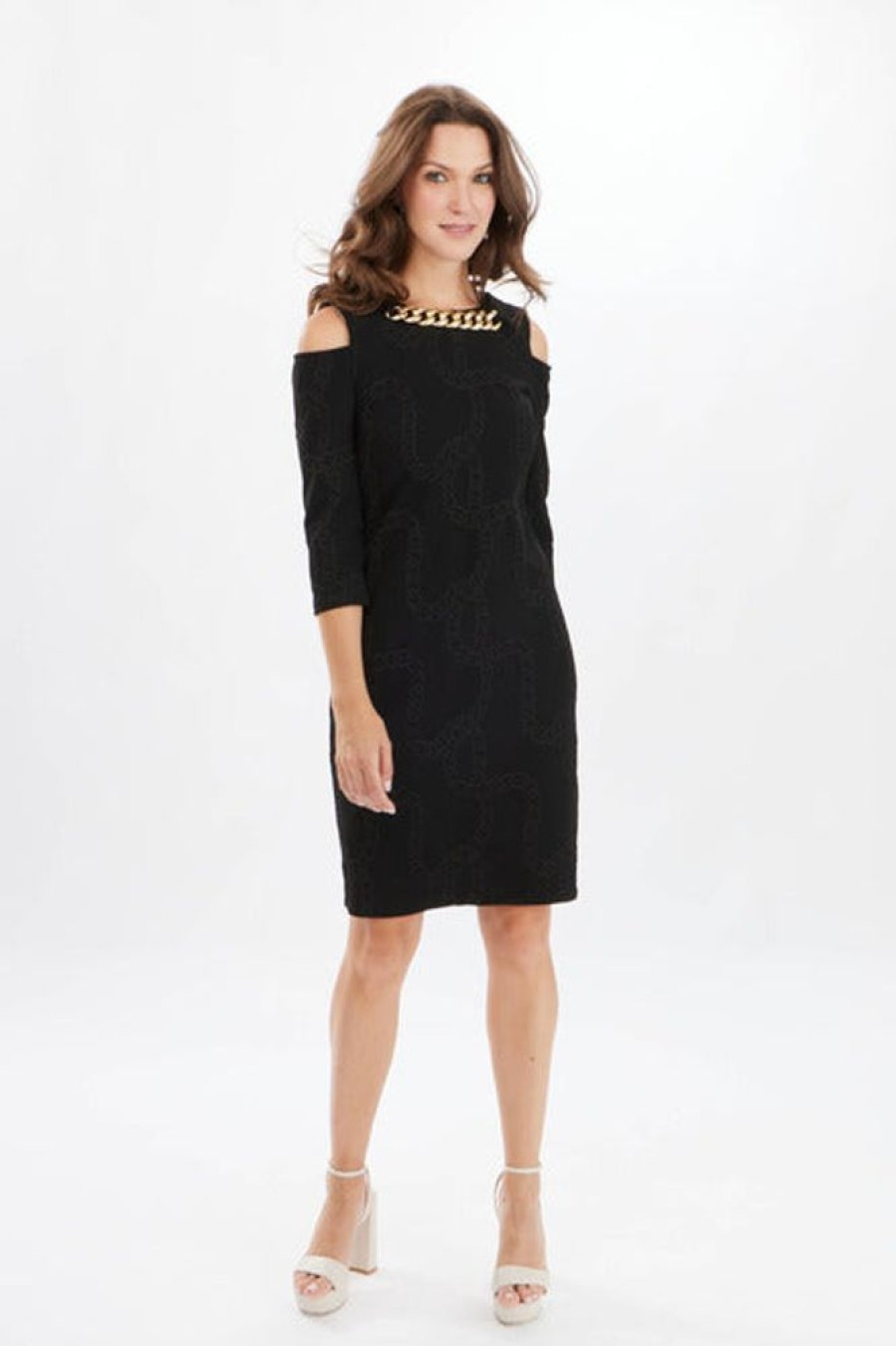 Women FRANK LYMAN Dresses | Frank Lyman- Open Shoulder Dress Black