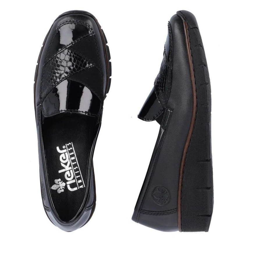 Women RIEKER Casual Footwear | Rieker- Ladies Loafer 53785-00 Black