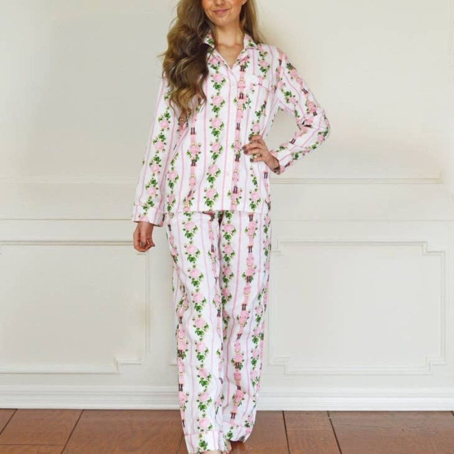 Women 8 OAK LANE Sleepwear & Lounge | 8 Oak Lane- Nutcracker Stripe Pj Set Stripes