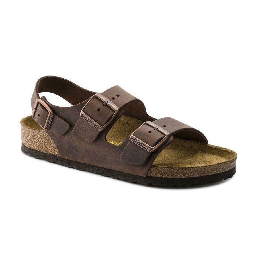 Men BIRKENSTOCK Sandals | Birkenstock- Men'S Milano Oiled Leather Sandal Habana