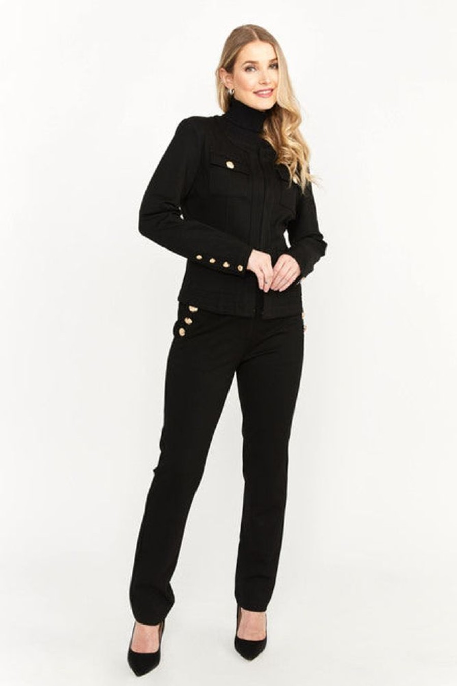 Women FRANK LYMAN Coats & Jackets | Frank Lyman- Button Down Jacket Black