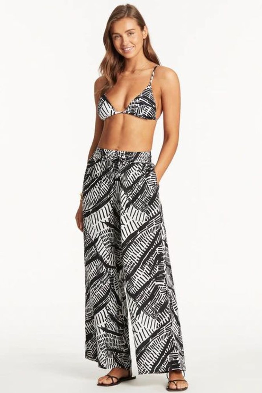 Women SEA LEVEL Cover-Ups | Sea Level- Ladies Pampas Beach Pant Black