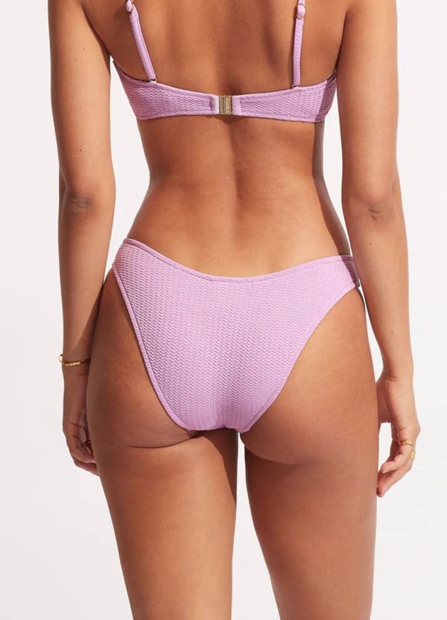 Women SEAFOLLY Bottoms | Seafolly- Ladies High Cut Swim Bottom Lilac