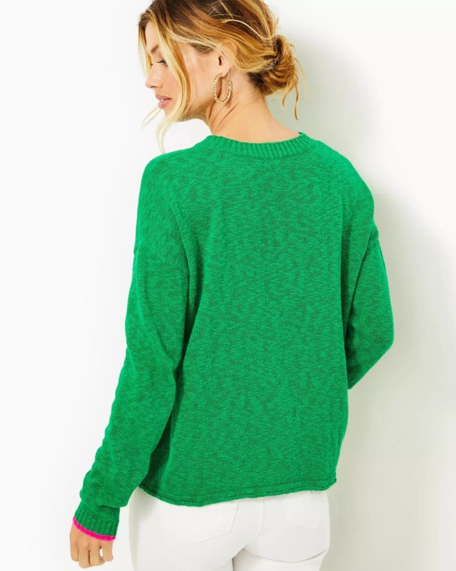 Women LILLY PULITZER Tops | Lilly Pultizer- Pippy Sweater Kelly Green