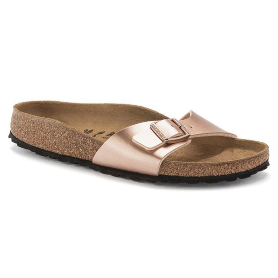 Women BIRKENSTOCK Sandals | Birkenstock- Women'S Madrid Metallic High Shine Sandal Copper