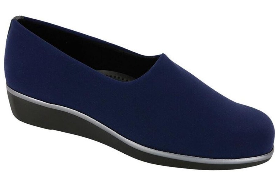 Women SAS Casual Footwear | Sas- Bliss Slip On Wedge Dark Blue