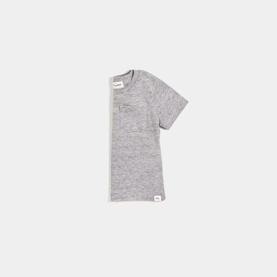 Kid MILES THE LABEL Tops | Miles The Label- Baby Miles Basic T-Shirt Lt Heather Grey