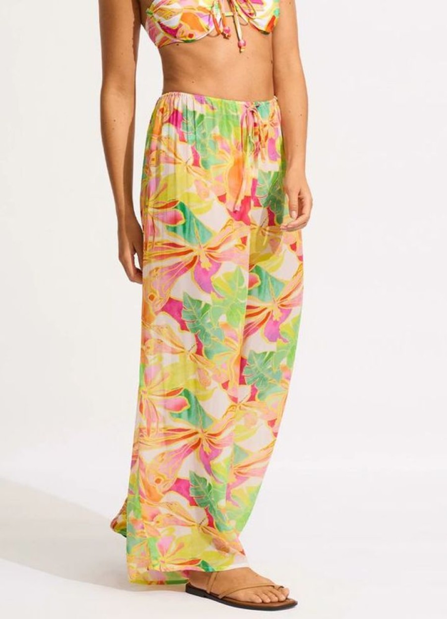 Women SEAFOLLY Cover-Ups | Seafolly- Women'S Wonderland Resort Pant Fuchsia Rose