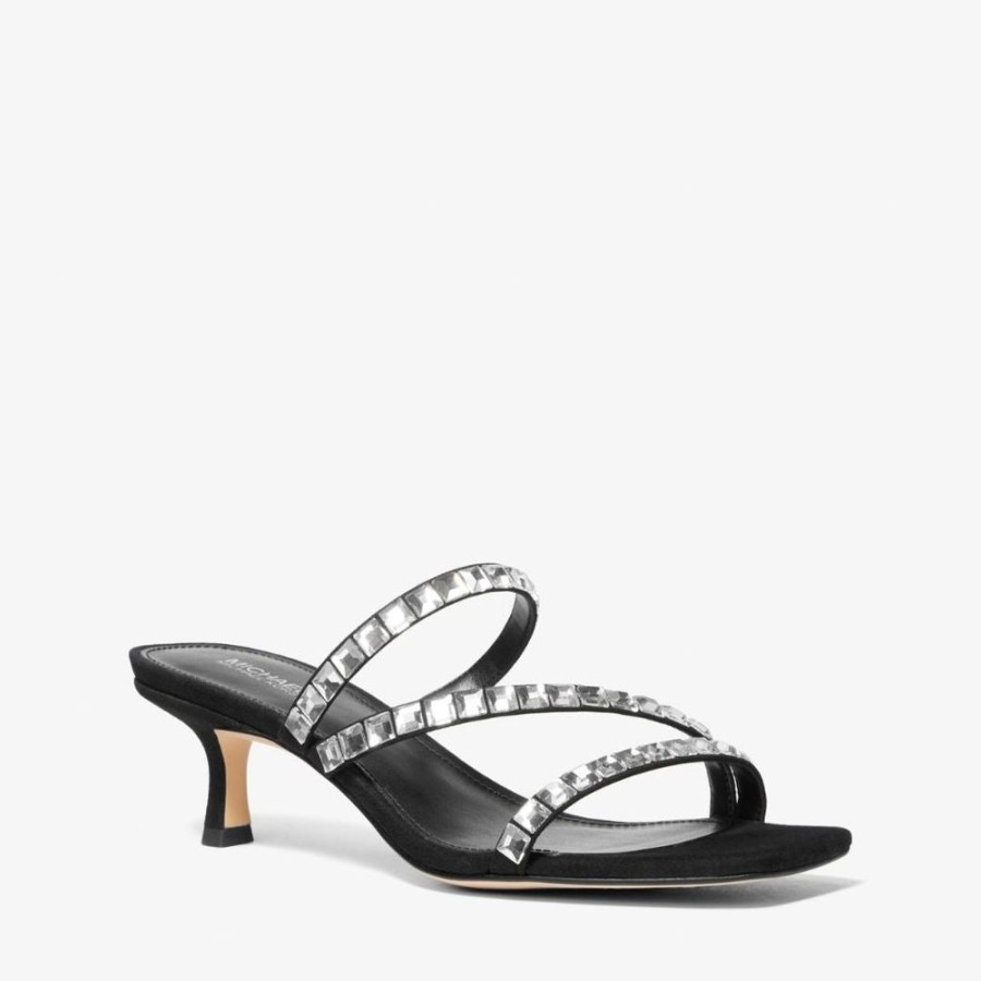 Women MICHAEL KORS Casual Footwear | Michael Kors- Women'S Celia Kitten Slide Dress Sandal Black