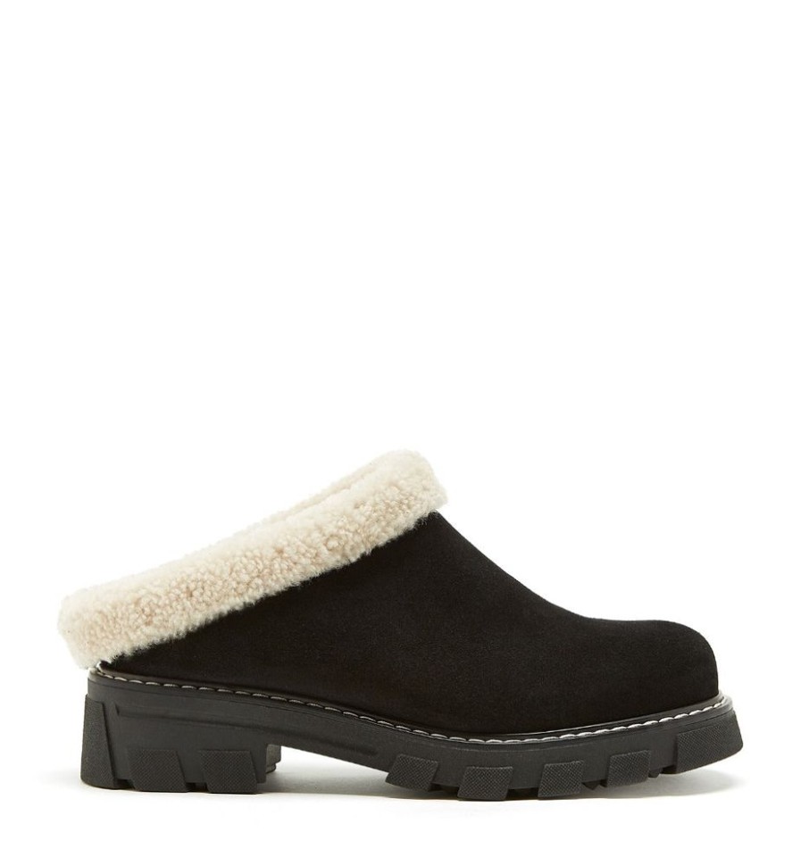 Women LA CANADIENNE Slippers | La Canadienne- Women'S Always Shoe Black Suede