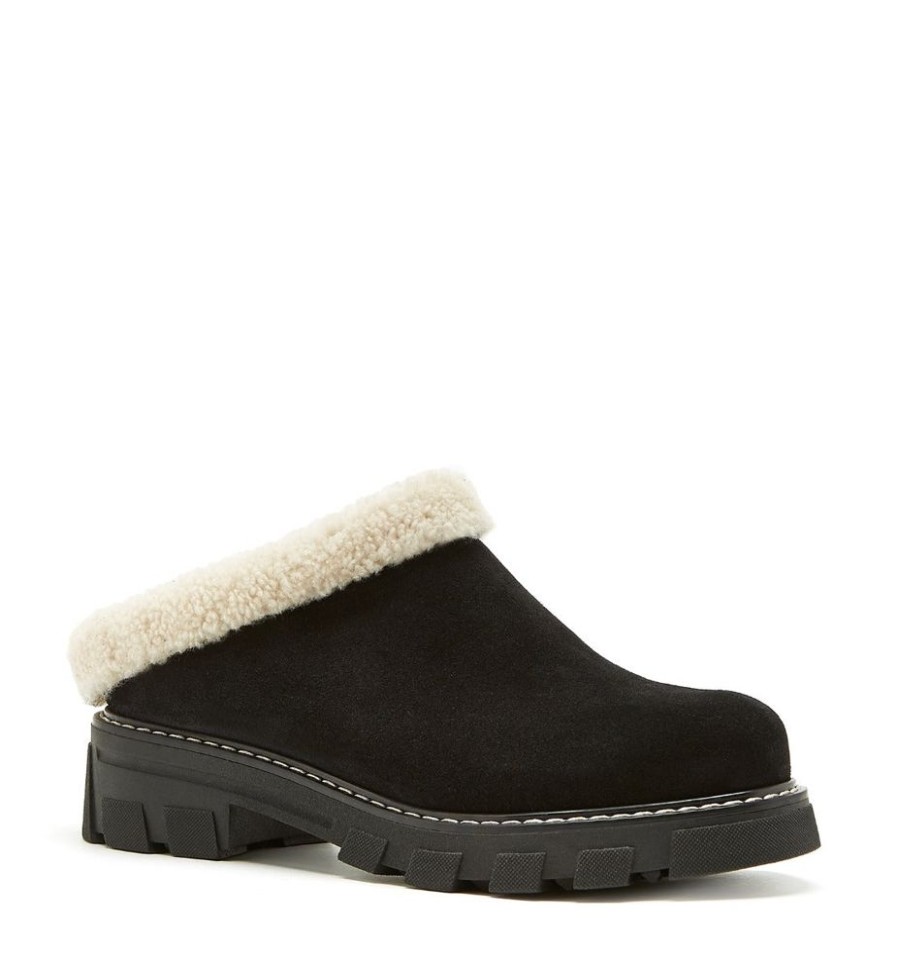 Women LA CANADIENNE Slippers | La Canadienne- Women'S Always Shoe Black Suede