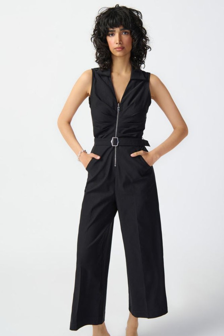 Women JOSEPH RIBKOFF Rompers | Joseph Ribkoff- Sleeveless Zip Front Jumpsuit