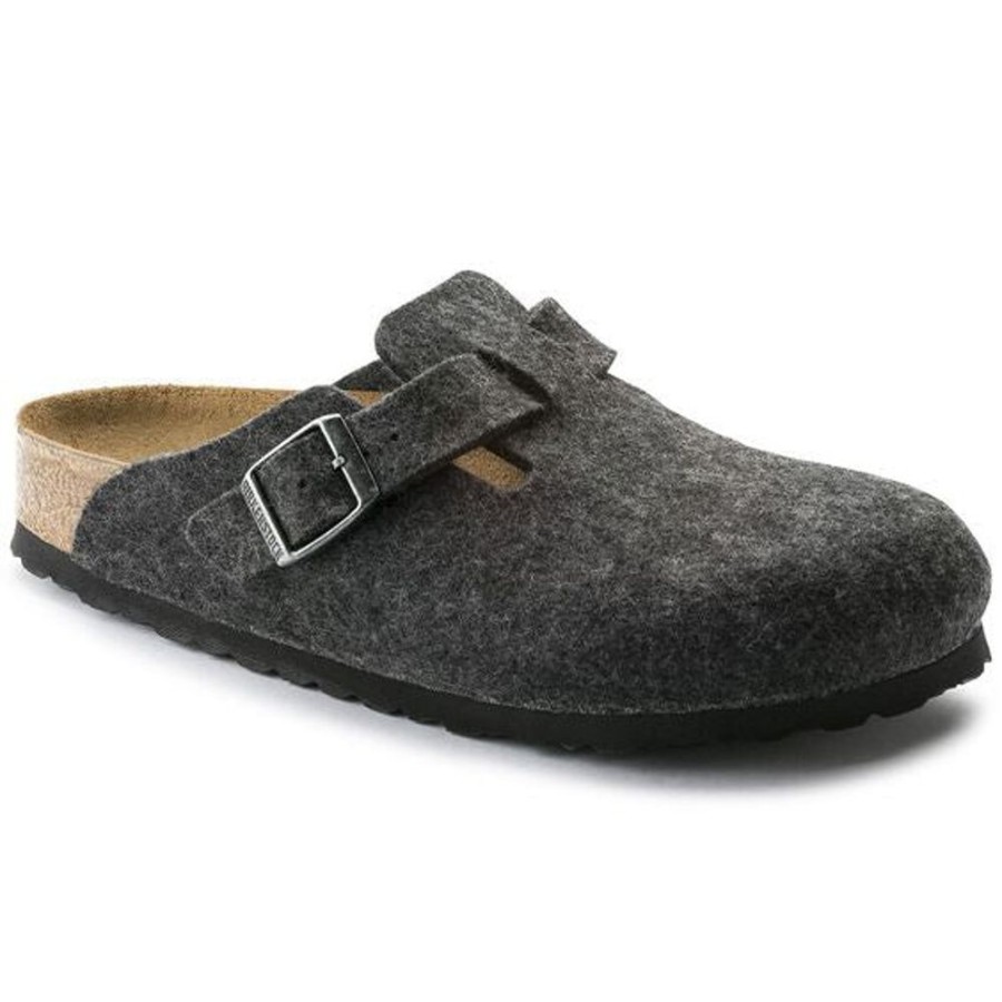 Women BIRKENSTOCK Casual Footwear | Birkenstock- Women'S Boston Wool Clog Anthracite