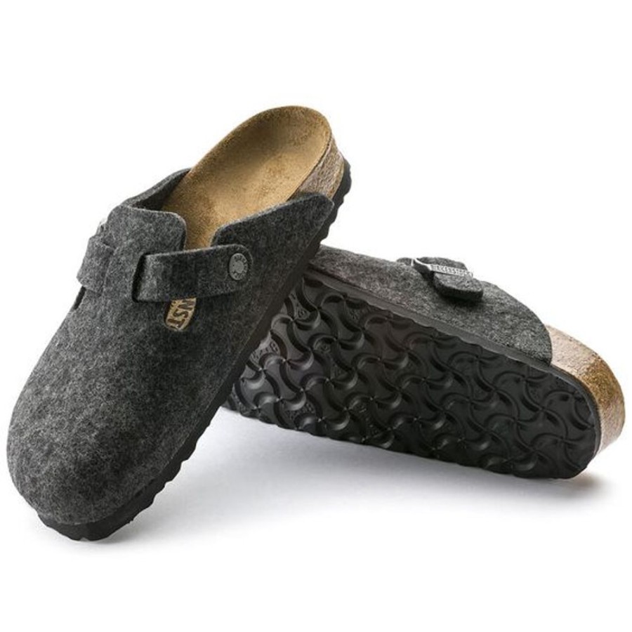 Women BIRKENSTOCK Casual Footwear | Birkenstock- Women'S Boston Wool Clog Anthracite