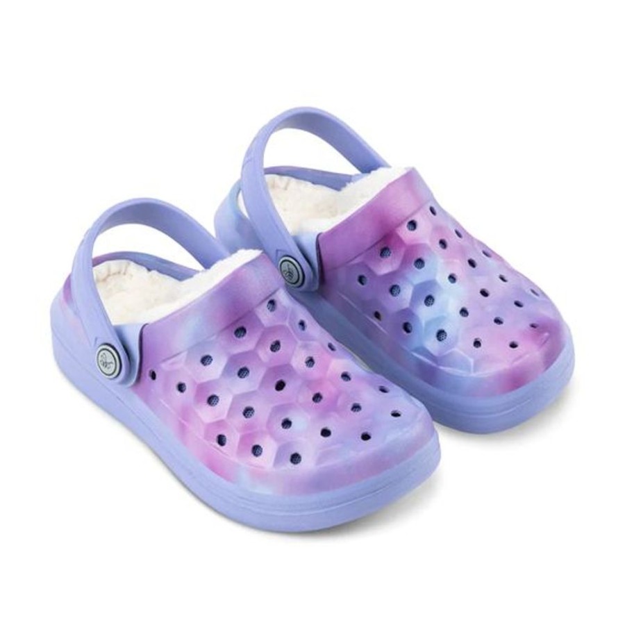 Kid JOYBEES Casual Footwear | Joybees- Kids Varsity Lined Clog Blue Iris Cloud