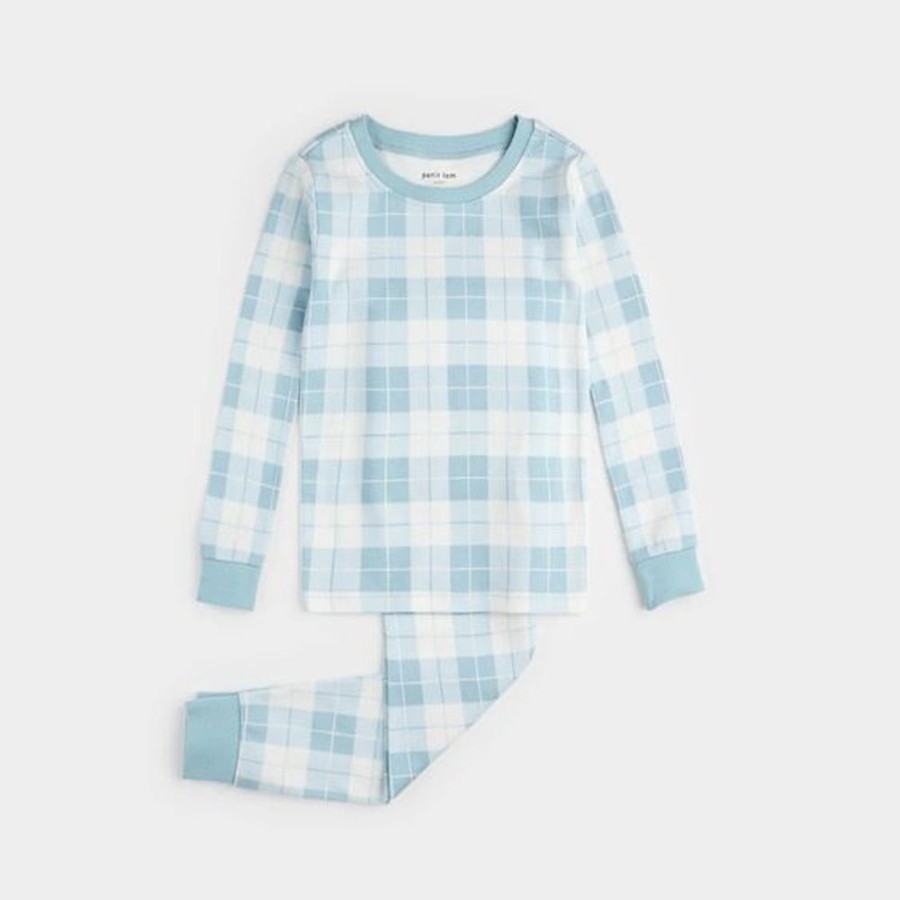 Kid PETIT LEM Sleepwear | Petit Lem- Baby Knit Pj Set Light Blue