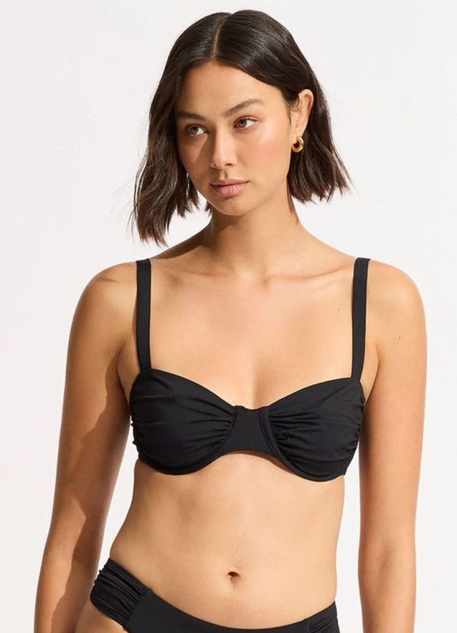 Women SEAFOLLY Tops | Seafolly- Ladies Underwire Ruched Swim Top