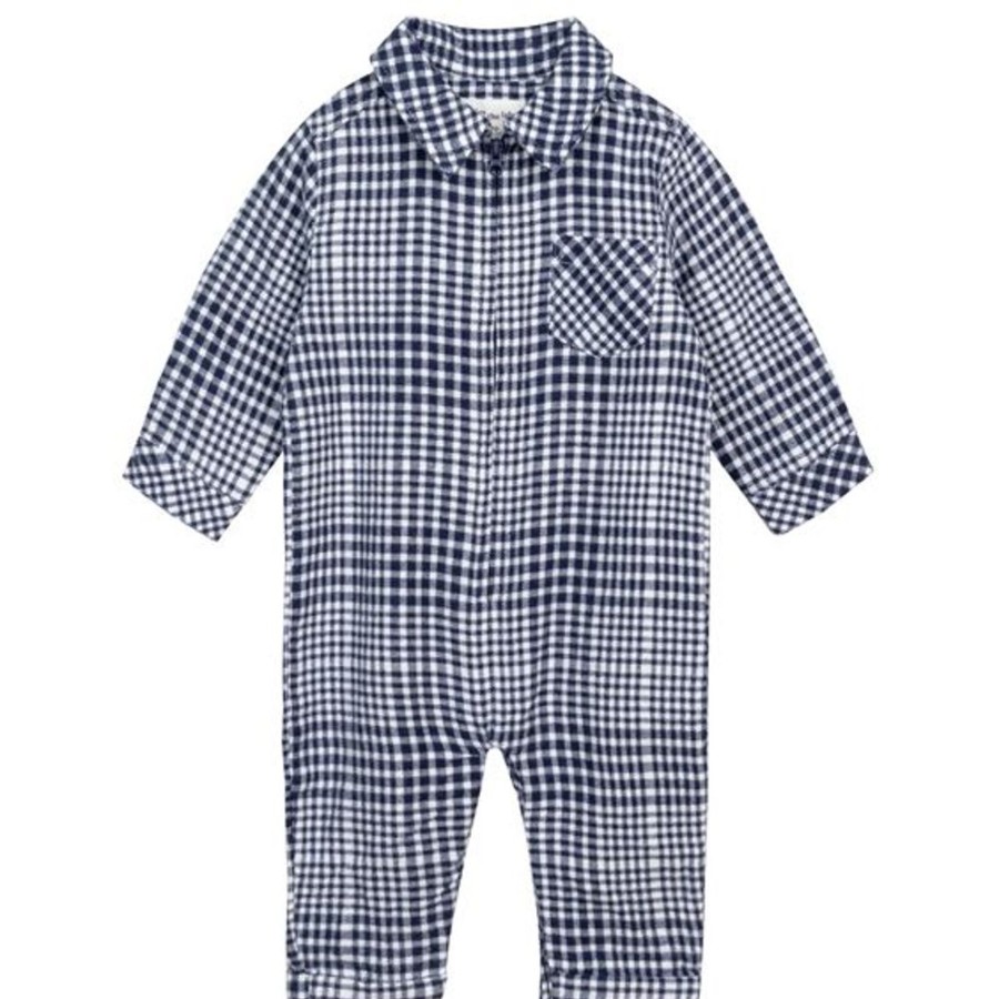 Kid MILES THE LABEL Sets | Miles The Label- Baby Long Sleeve Coverall Navy